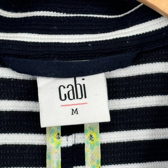 Cabi Women's Striped Double-Breasted Knit Jacket Maritime trench size medium - Picture 3 of 14